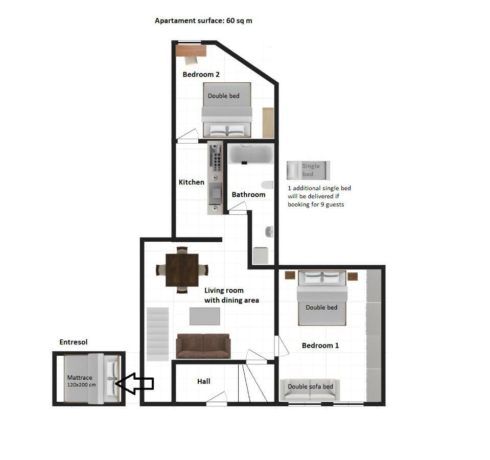 Stylish 2 Bedroom Apartment Morsztynowska Street Krakow Luaran gambar